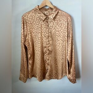 Leopard Print Satin Blouse